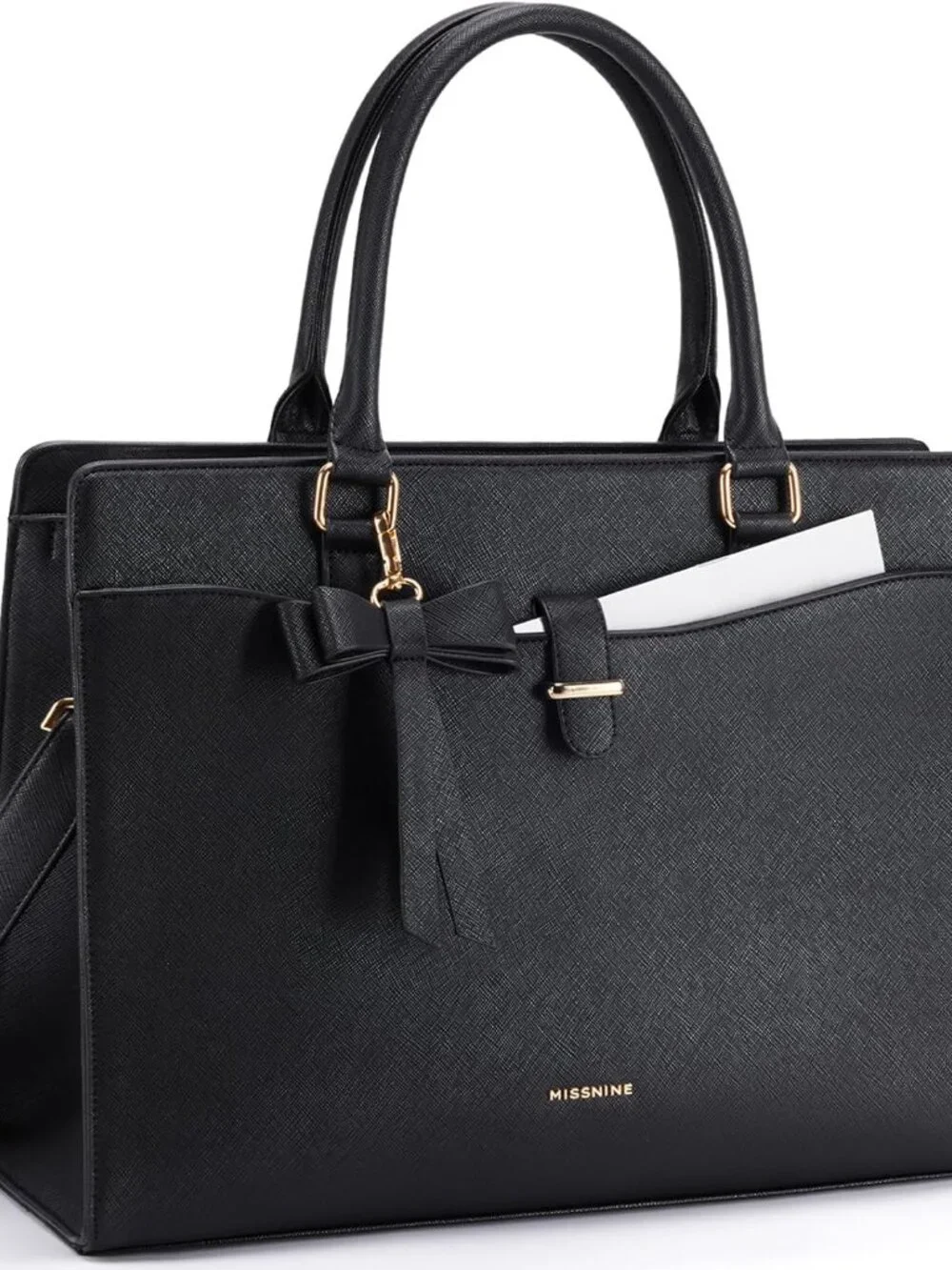 Laptop Tote Bag for Women 15.6 Inch Leather Work Bags Teacher Computer Purse Bri - Picture 1 of 7